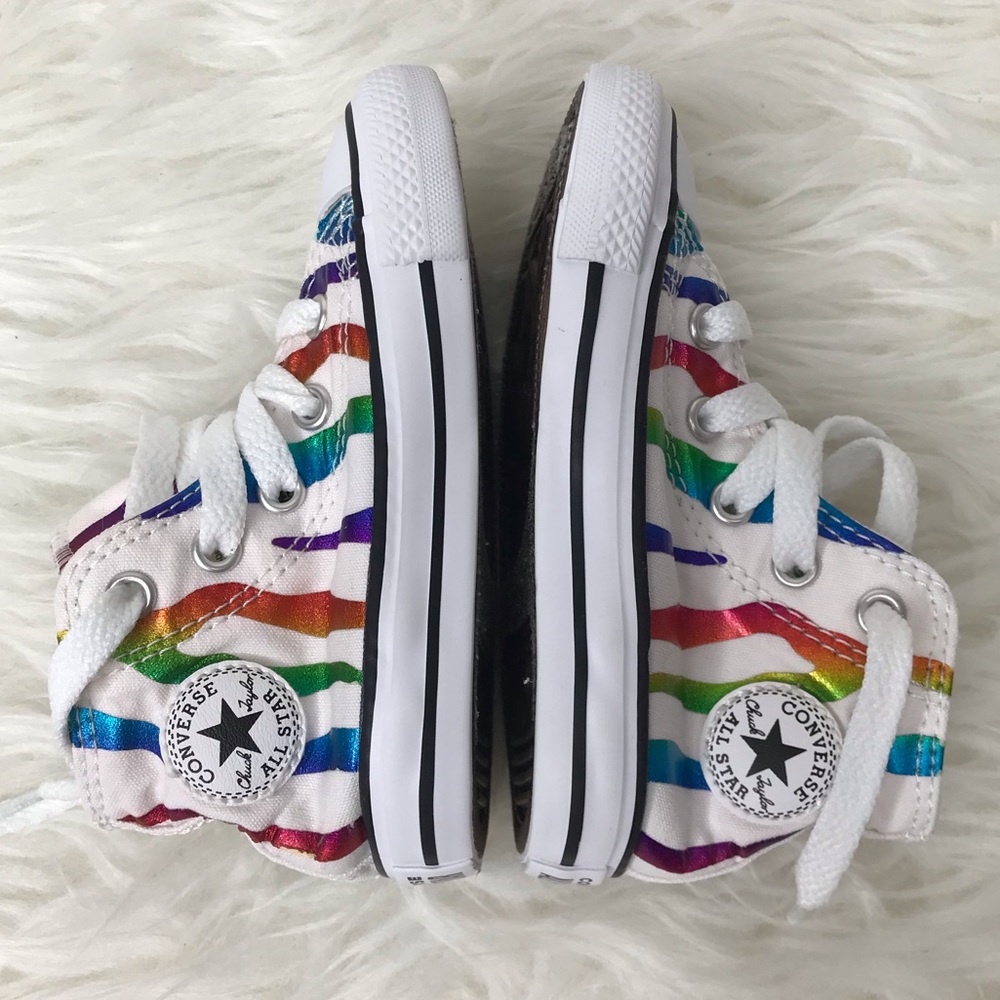 Converse Infant Chuck Taylor All Star High Top Zebra Sneaker Size 6 - Picture 10 of 11
